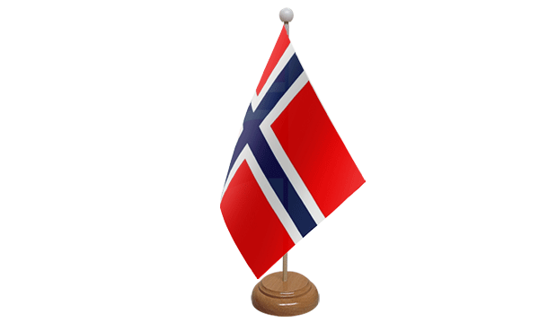 Norway Small Flag with Wooden Stand
